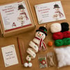 Crochet Snowman Spiral Ornament DIY Kit Complete Beginner-Friendly Set with Soft Yarn, Crochet Hook, Festive Beads, Snowflakes & Step-by-Step Guide