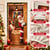 Santa Christmas Door Cover with Elastic Edges Reusable Holiday Decor