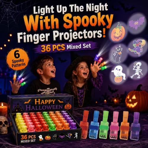 Halloween Finger Projector Lights – Mini Pattern Projector(36PCS)