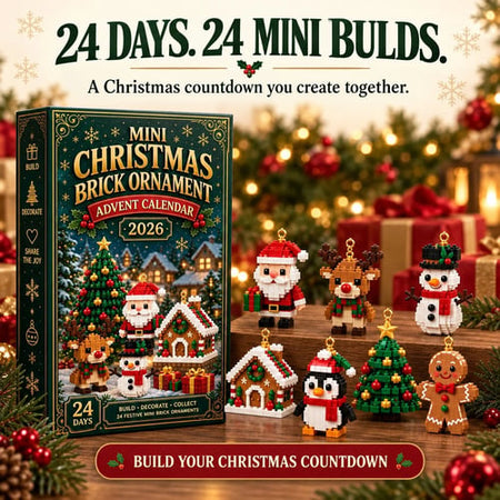 24-Day Mini Christmas Brick Ornament Advent Calendar 24 Unique Buildable Holiday Ornaments to Create, Hang & Keep