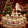 Christmas Drawstring Gift Bags – Festive Santa & Reindeer Prints, Double Drawstring Closure & Durable Fabric – Holiday Cheer in Every Gift