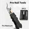 Black Anti-Slip Grip Gear Lock Nail Clipper Set with Ultra-Sharp Tips for Precise Access to Nail Grooves