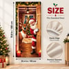 Santa Christmas Door Cover with Elastic Edges Reusable Holiday Decor