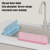 Foldable Kitchen Sink Splash Guard, ABS+TPE Water Splash Blocker with Suction Cups & Drainage Holes, Sponge Holder Design for Sink Edge