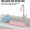 Foldable Kitchen Sink Splash Guard, ABS+TPE Water Splash Blocker with Suction Cups & Drainage Holes, Sponge Holder Design for Sink Edge