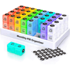 Monthly AM PM Pill Organizer – Twice-a-Day Medicine & Vitamin Storage with Stickers