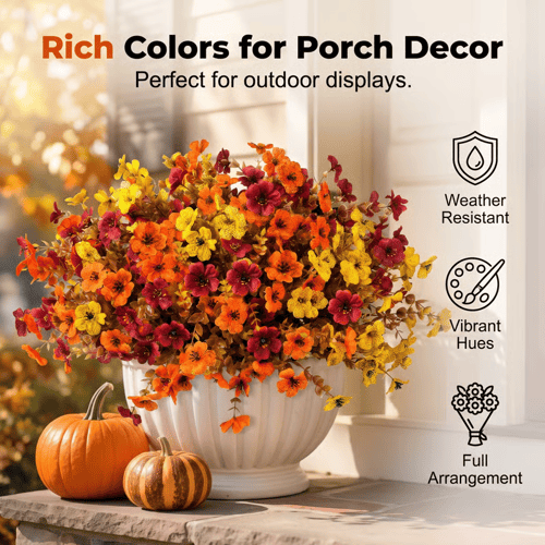 UV-Resistant Artificial Daisy Flowers for Fall Decor Halloween