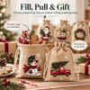 Christmas Drawstring Gift Bags – Festive Santa & Reindeer Prints, Double Drawstring Closure & Durable Fabric – Holiday Cheer in Every Gift